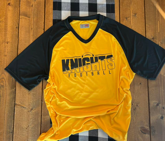 Short Sleeve Athletic Dual Tone Black and Gold
