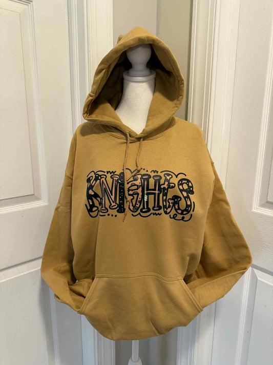 Old Gold Knights Doodle Hoodie